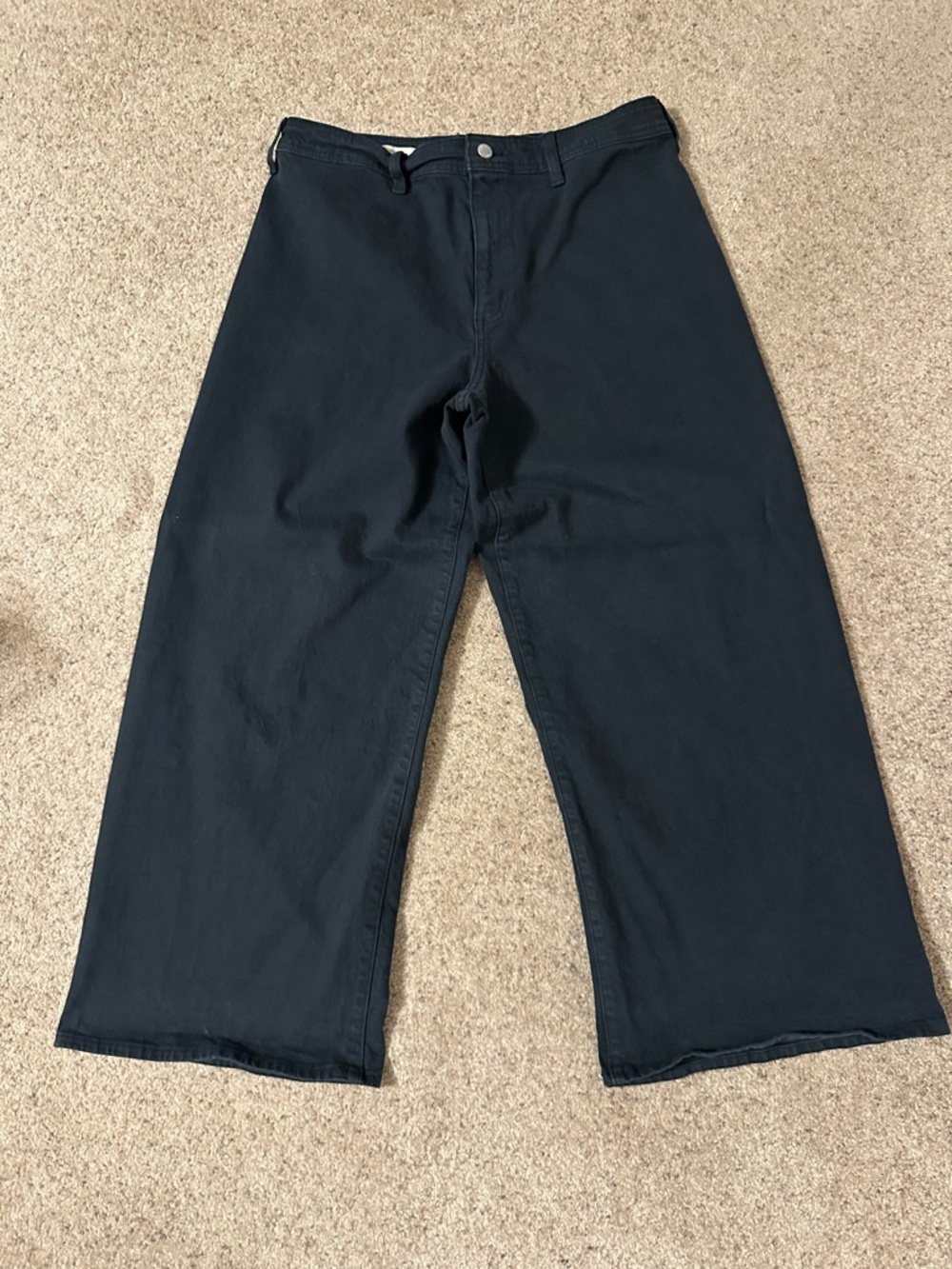 Wide Leg Black Denim Pants